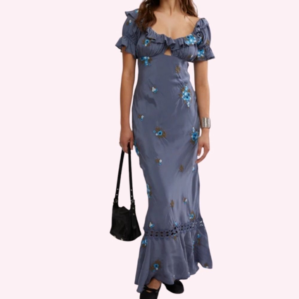 Free People Bali Santa Cruz Embroidered Maxi Dress NWOT